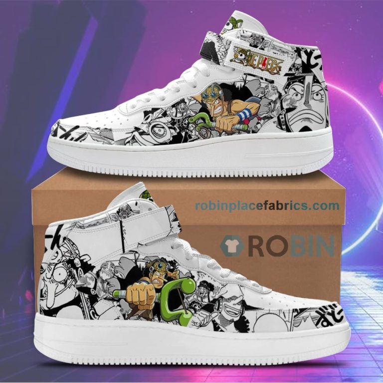 Usopp Sneakers Air Mid Custom One Piece Anime Shoes