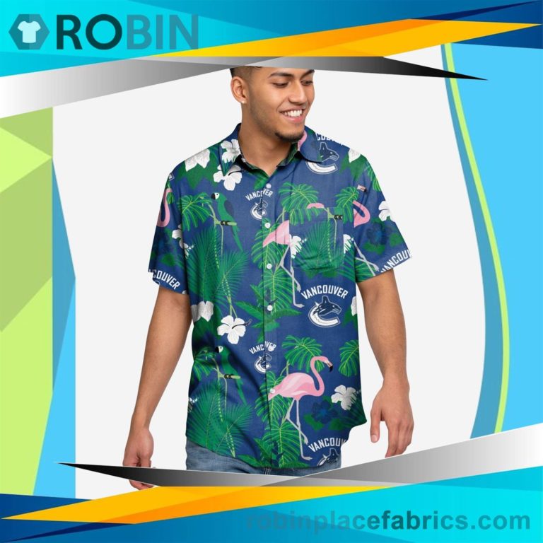 Vancouver Canucks Floral Button Up Shirt