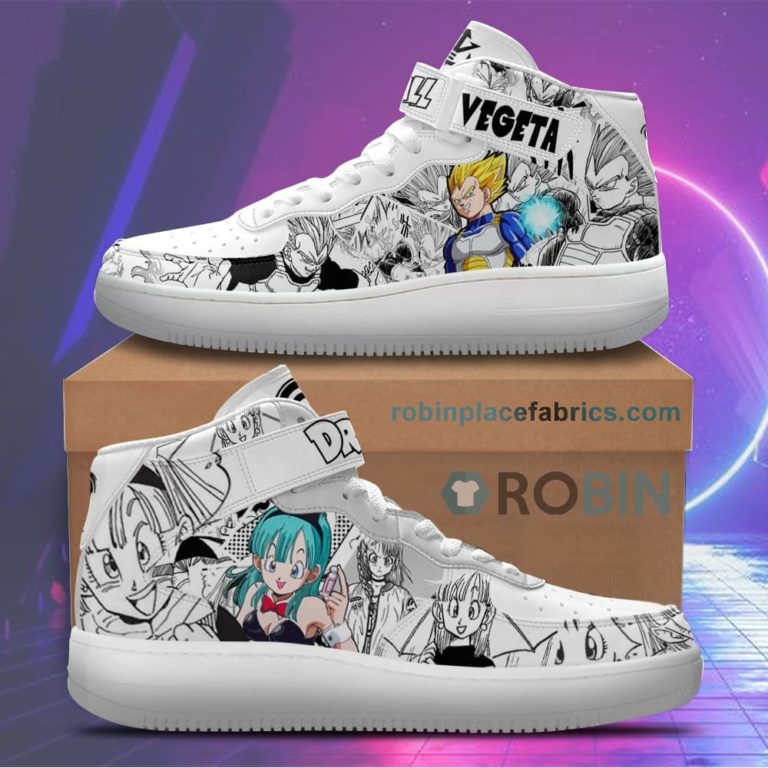 Vegeta and Bulma Sneakers Air Mid Dragon Ball Anime Shoes