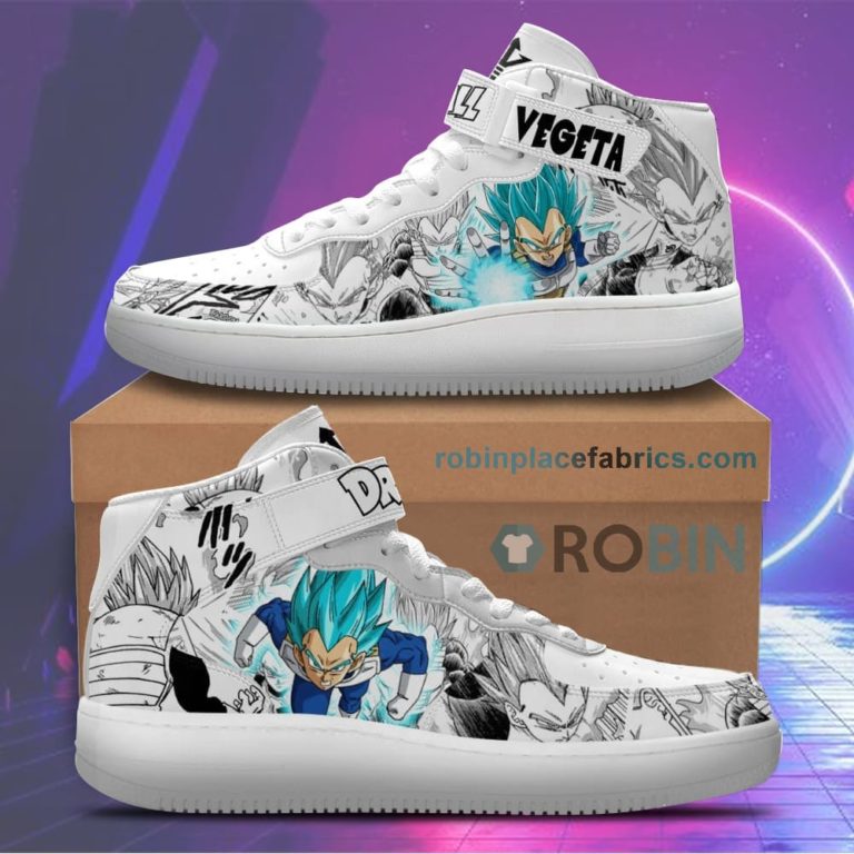 Vegeta Blue Sneakers Air Mid Custom Dragon Ball Anime Shoes