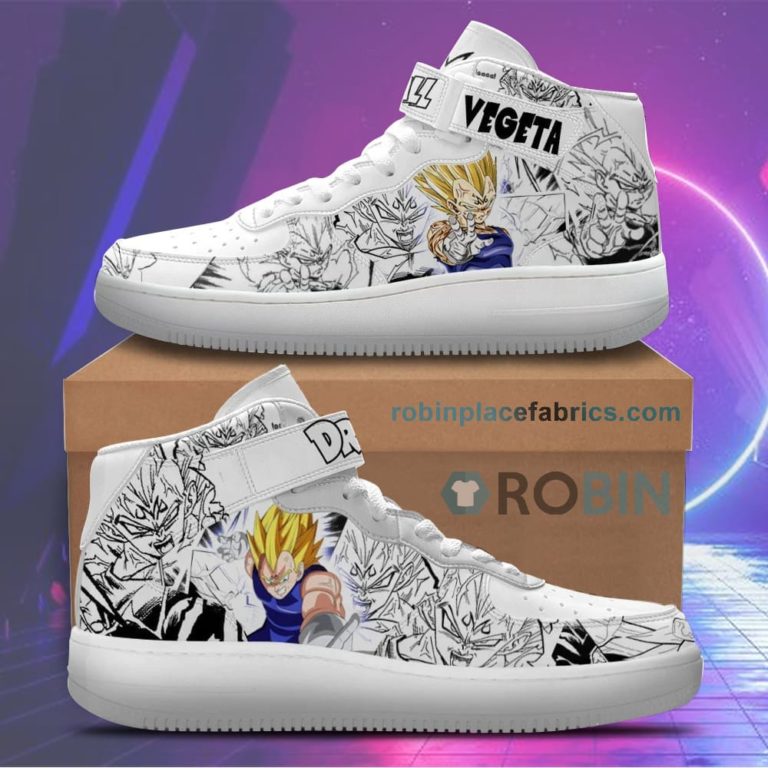 Vegeta Manji Sneakers Air Mid Custom Dragon Ball Anime Shoes