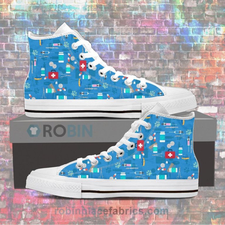 Veterinarian Pattern Canvas High Top Sneaker
