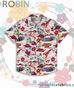 Virginia Tech Hokies NCAA Short Sleeve Button Up Shirt Virginia Tech Hokies NCAA Short Sleeve Button Up Shirt
