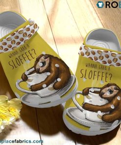 Wanna Grab A Sloffee Cute Sloth Crocs Shoes