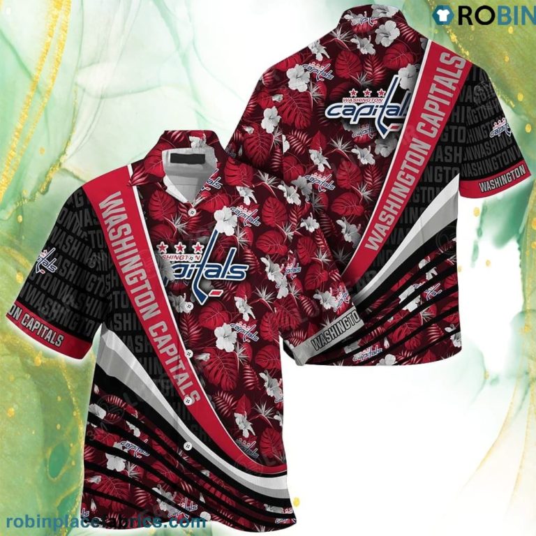 Washington Capitals NHL Hockey With Tropical Flower Pattern Hawaiian Shirt