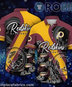 Washington Commanders NFL Short Sleeve Button Down Shirt Washington Commanders NFL Short Sleeve Button Down Shirt