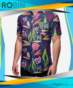 Washington Nationals Floral Button Up Shirt Washington Nationals Floral Button Up Shirt