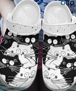 White Cats And Black Cats Meme Anime Cat Crocs Shoes