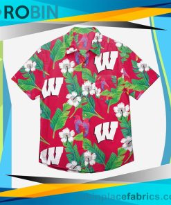 Wisconsin Badgers Floral Button Up Shirt