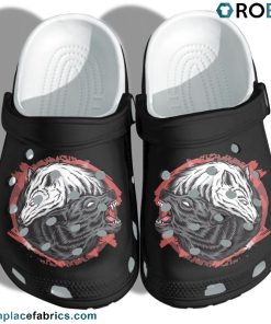 Wolf Couple Bw Crocs Shoes