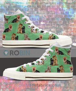 Yorkshire Terrier Pattern Canvas High Top Sneaker