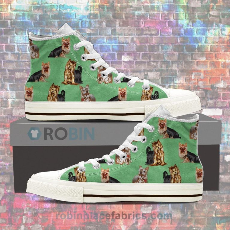 Yorkshire Terrier Pattern Canvas High Top Sneaker