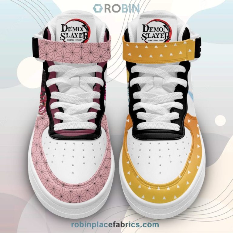 Zenitsu and Nezuko Sneakers Air Mid Custom Anime Demon Slayer Shoes