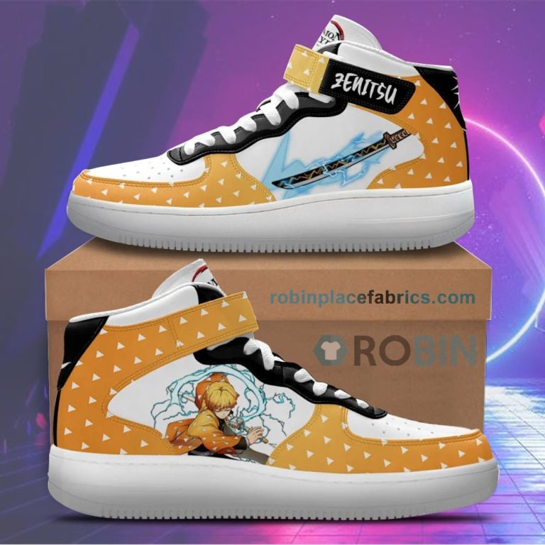 Zenitsu Sneakers Air Mid Custom Anime Demon Slayer Shoes