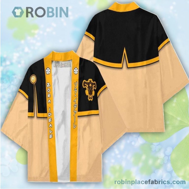 Zora Black Clover Kimono Cardigan