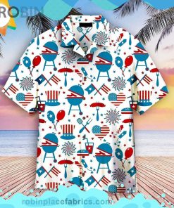 4th Of July Aloha Short Sleeve Button Down Hawaiian Shirt 4th Of July Aloha Short Sleeve Button Down Hawaiian Shirt