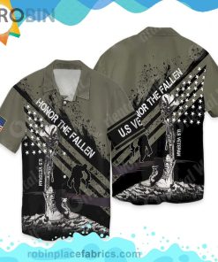 4th Of July Independence Day Memorial Day Veteran Honor The Fallen Short Sleeve Button Down Hawaiian Shirt 4th Of July Independence Day Memorial Day Veteran Honor The Fallen Short Sleeve Button Down Hawaiian Shirt