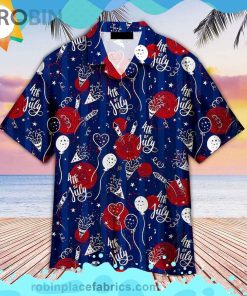 4th Of July Party Seamless Short Sleeve Button Down Hawaiian Shirt 4th Of July Party Seamless Short Sleeve Button Down Hawaiian Shirt