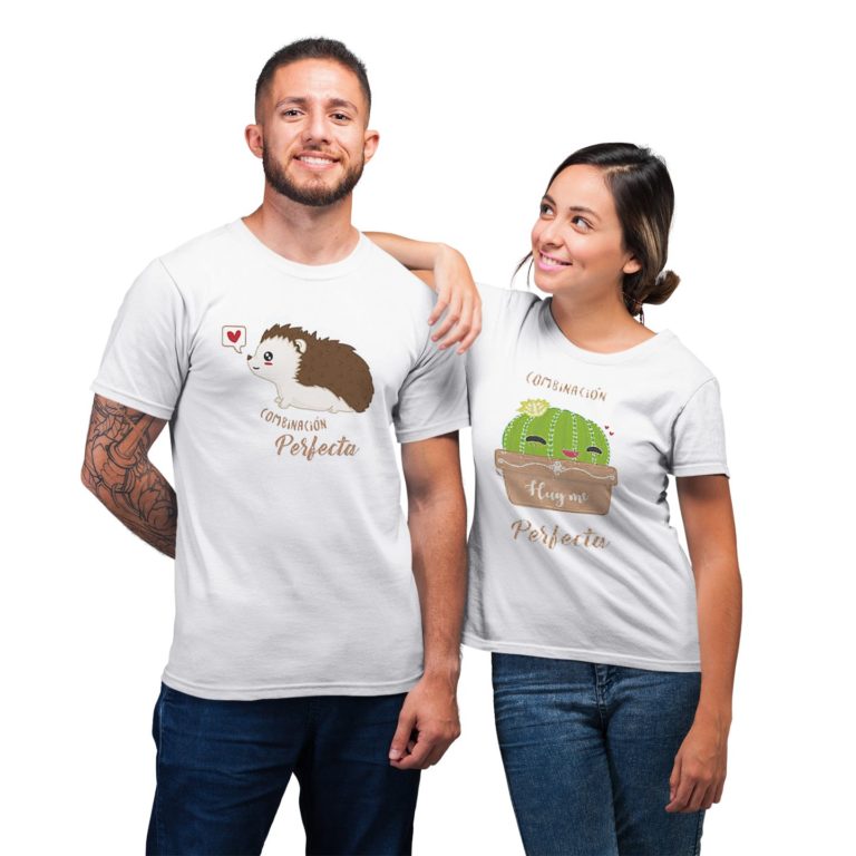Cactus And Hedgehog Couple T-shirts