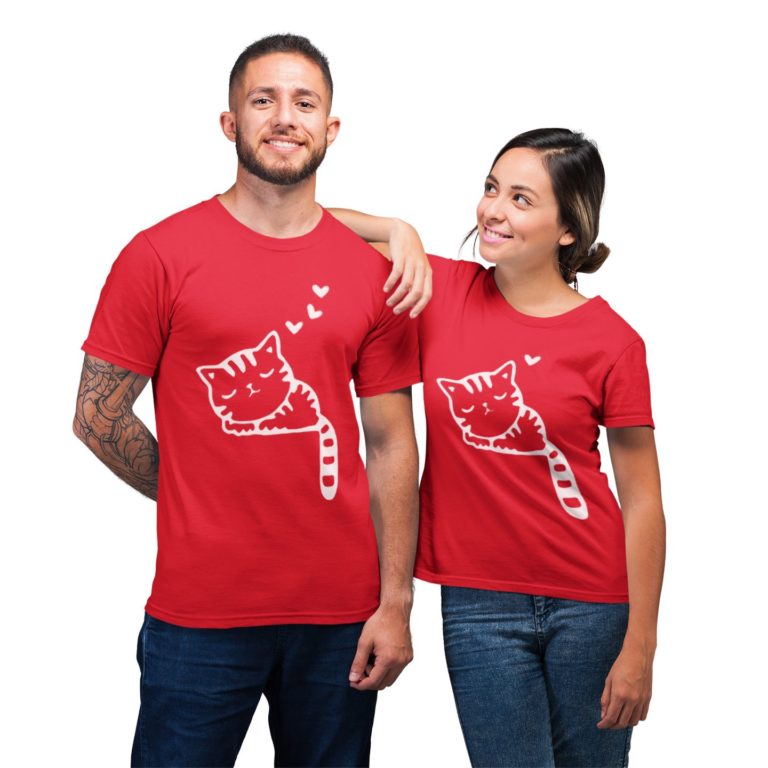 Couple Matching Cute Cat T-Shirt
