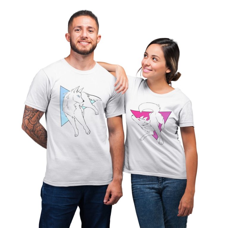 Couple Wolft Anniversary Matching His And Hers Funny Couples Gift T-Shirt