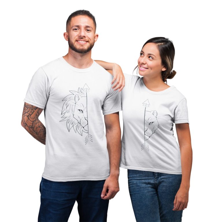 Lion Couples Shirts For Couple Matching Gifts T-shirt