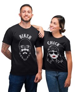 Matching For Motorycle Couple Chick & Biker Gift T-shirt