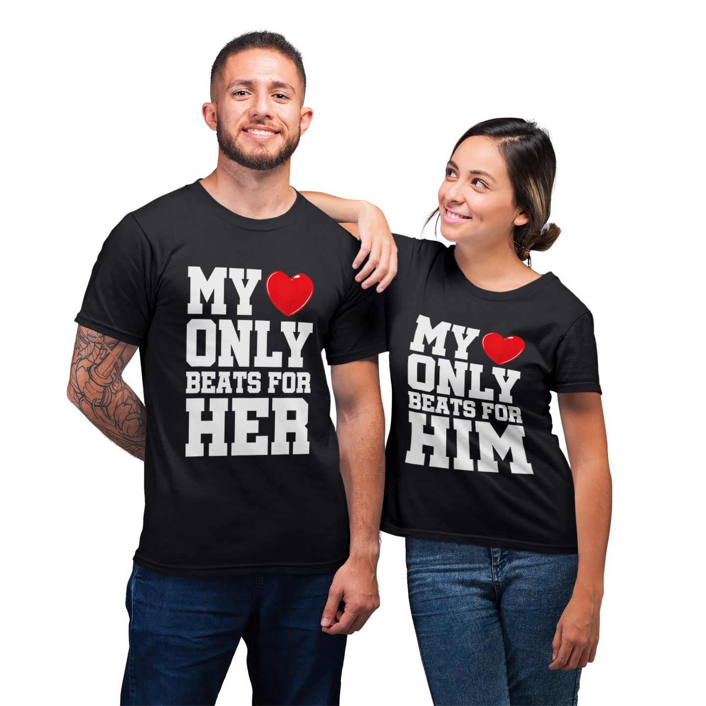Matching His & Hers Couples Outfits T-Shirt - RobinPlaceFabrics