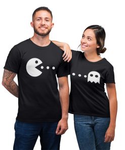 Pac Man Matching Couple Funny Gift T-Shirt