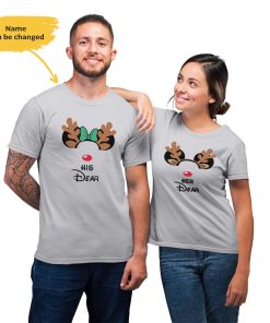 Lovely Reindeer Christmas For Matching Couple T-Shirt Lovely Reindeer Christmas For Matching Couple T-Shirt