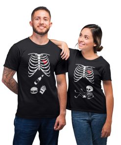 Skeleton Couple Baby Boy Matching Pregnancy T-Shirt