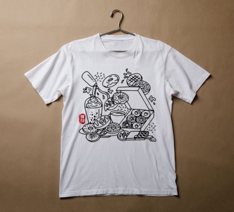 Line Art Od Donuts Doughnut T-Shirt, Hoodie