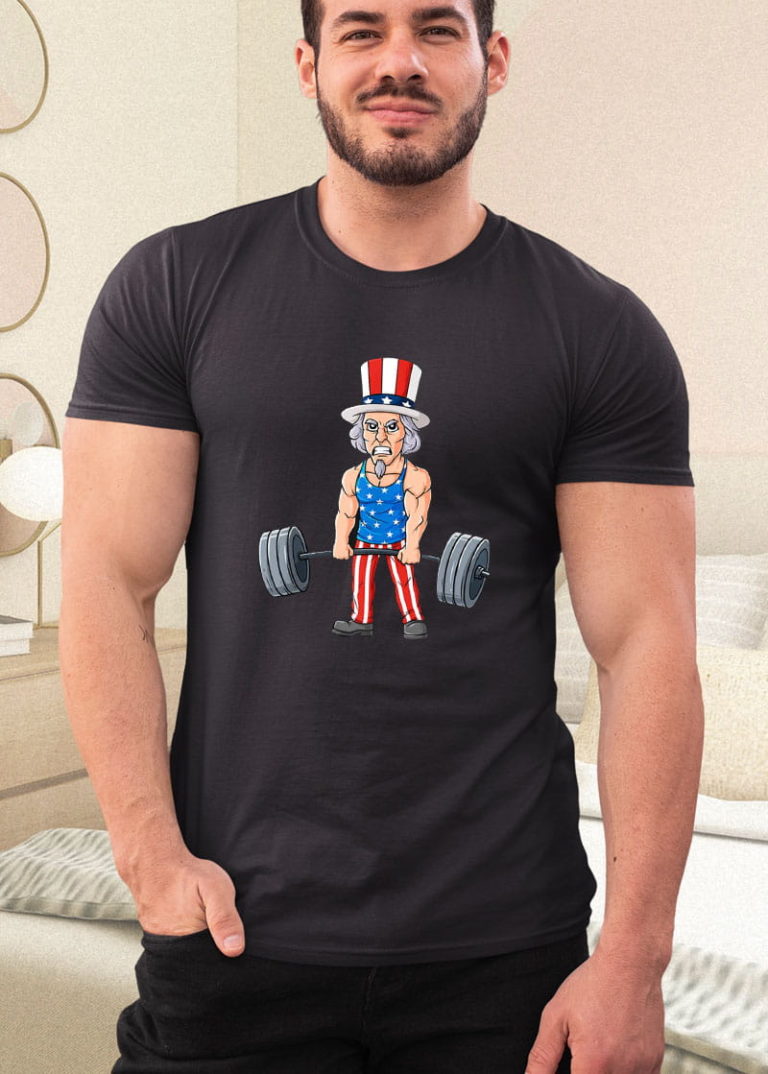 4th Of July Uncle Sam Weightlifting Shirt