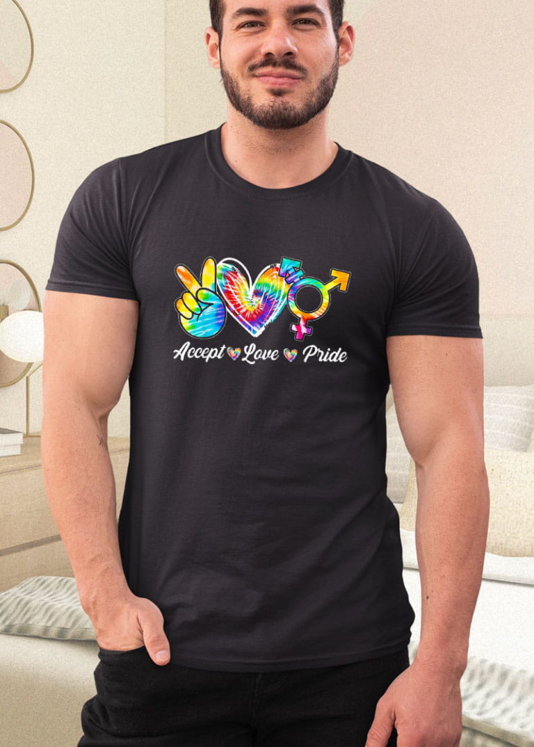 Accept Love Pride Tie Dye LGBT Proud Shirt
