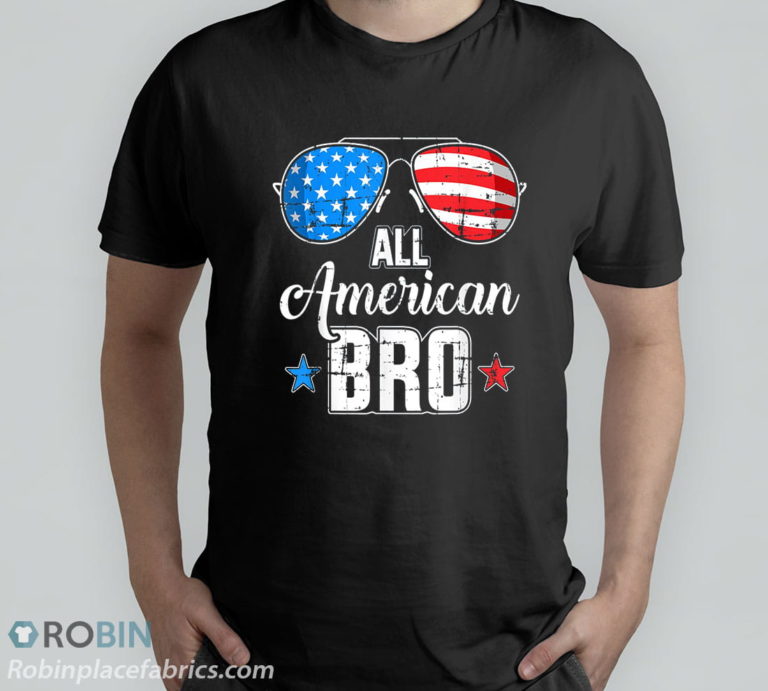 All American Bro Us Flag For Matching Brother 4th Of July T-Shirt & Hoodie