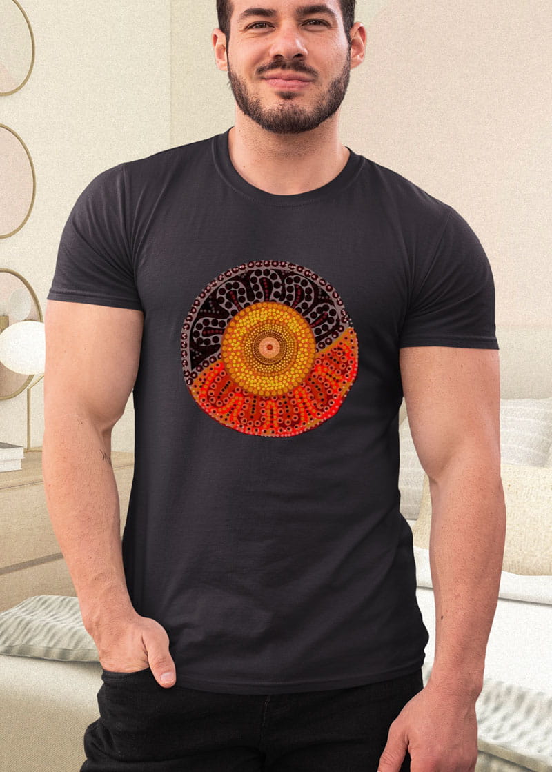Australian Aboriginal Sun Shirt - RobinPlaceFabrics