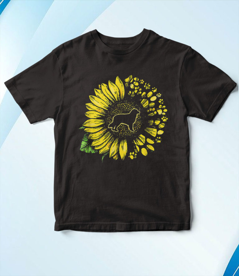 Australian Shepherd Sunflower With Paws Aussie Dog Lover T-Shirt, Hoodie, Sweatshirt
