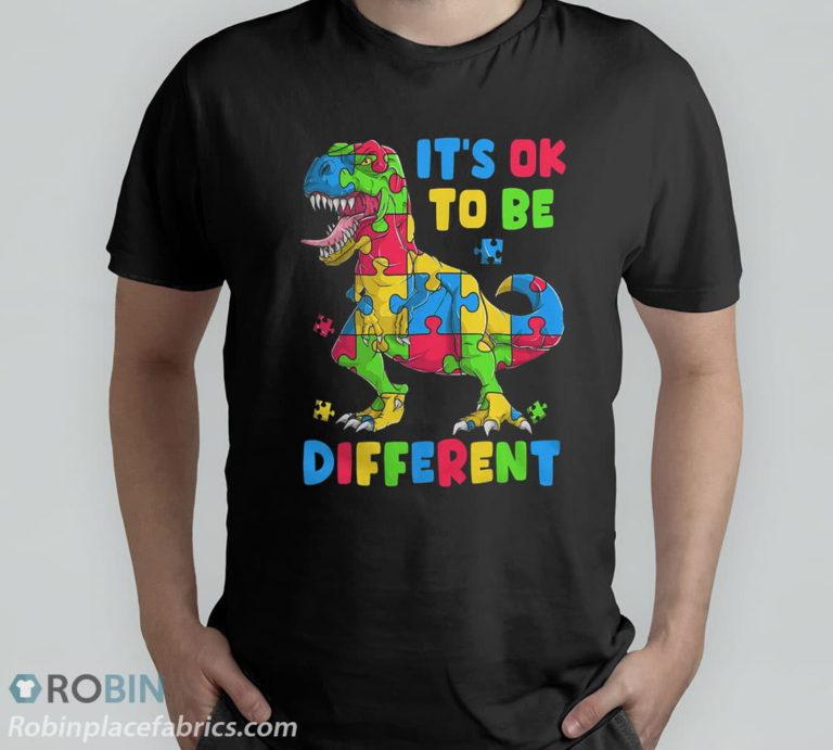 Autism Dino T-rex It?s Ok To Be Different T-Shirt, Hoodie, Sweatshirt