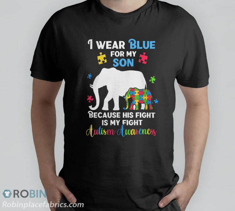 Autism Son Mom & Dad Shirts Puzzle Autistic Elephants T-Shirt, Hoodie, Sweatshirt