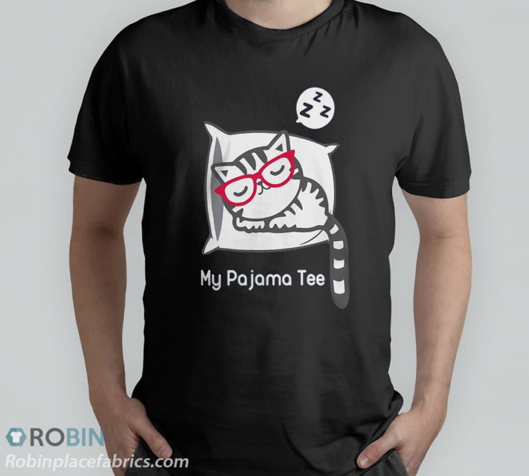 Cat Pajama Shirt Cute Sleeping Kitty with Glasses Pj T Shirt, Hoodie, Sweatshirt