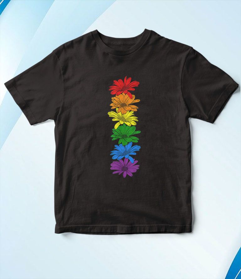 Cute Rainbow Sunflower Lgbt Gay Lesbian Pride Supporter T-Shirt, Hoodie, Sweatshirt