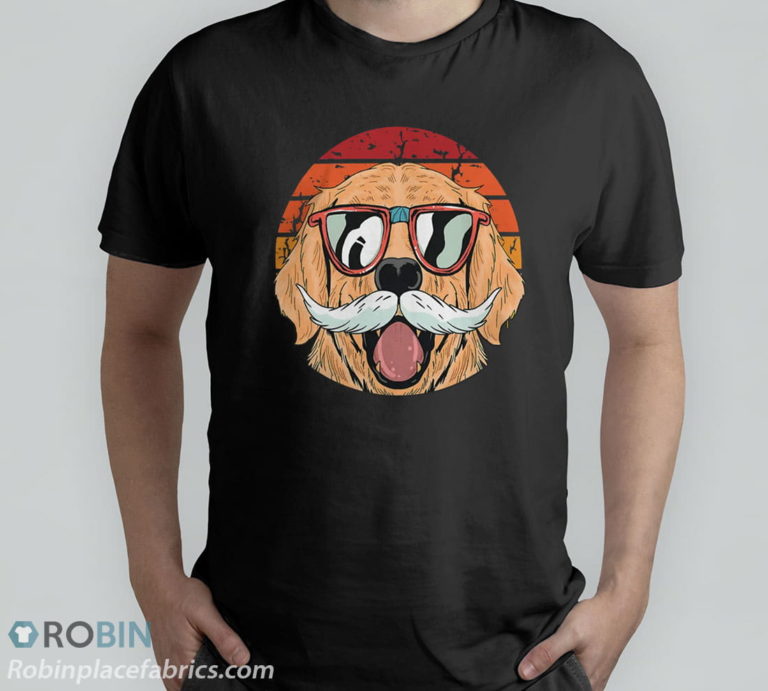 Golden Retriever Dog Sunglasses Retro Vintage Pet Animal T-Shirt, Hoodie