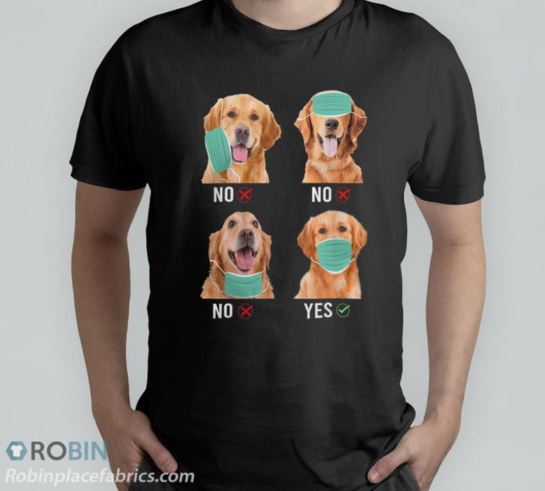 Golden Retriever Dogs Right Way To Wear Mask Funny Dog Lover T-Shirt, Hoodie