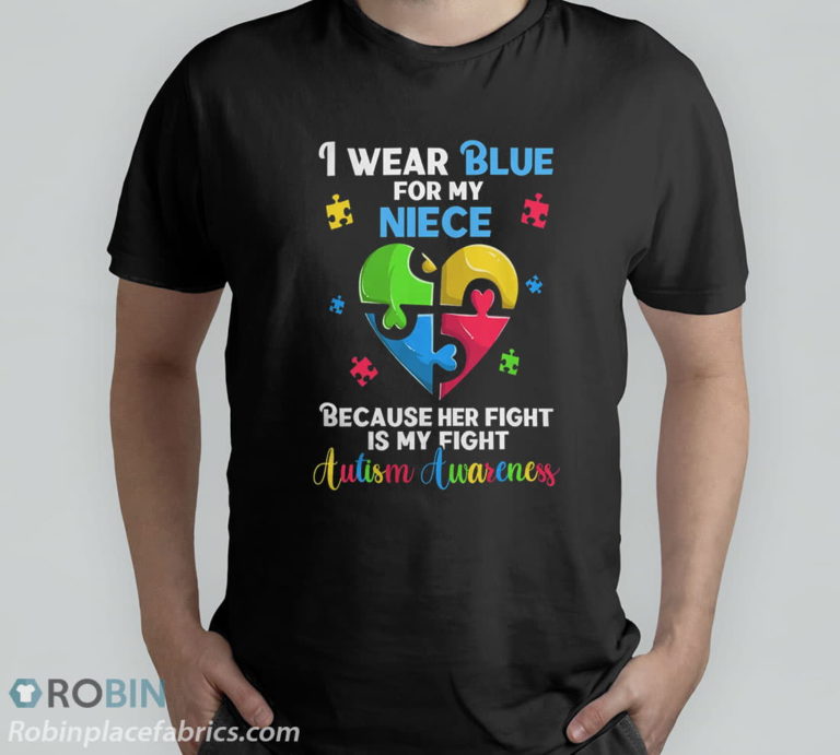 I Wear Blue For My Niece Autistic Heart Puzzles T-shirt, Hoodie, Sweatshirt