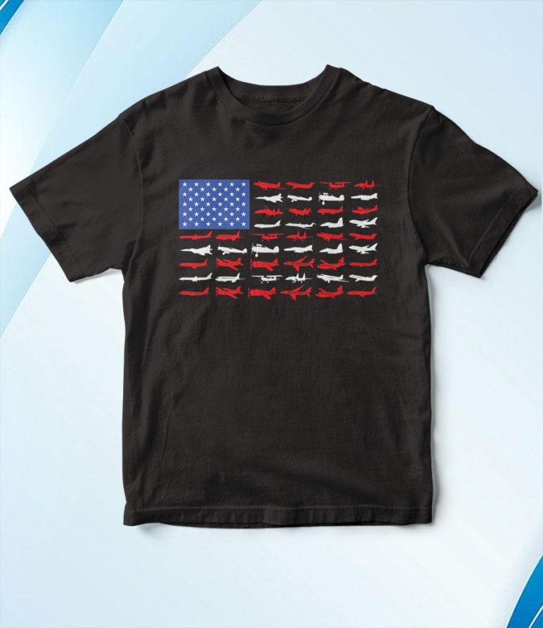 Pilot Airplane American Flag Plane Aviation T-Shirt, Hoodie, Sweatshirt
