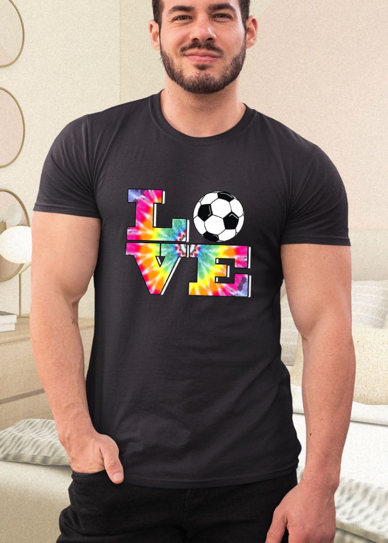 Soccer Tie Dye LOVE Multi Color Shirt
