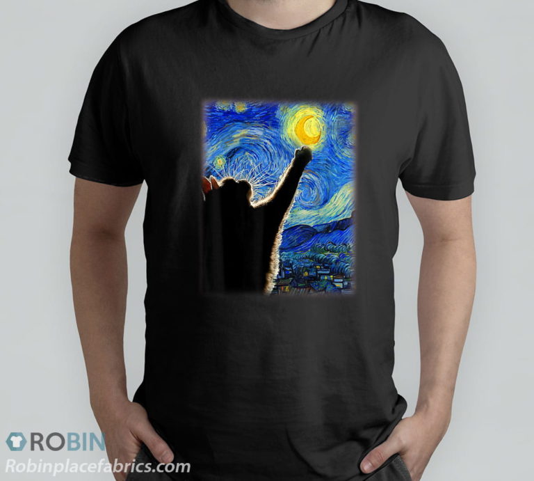 Starry Night Cat Van Gogh Cat T-Shirt & Hoodie