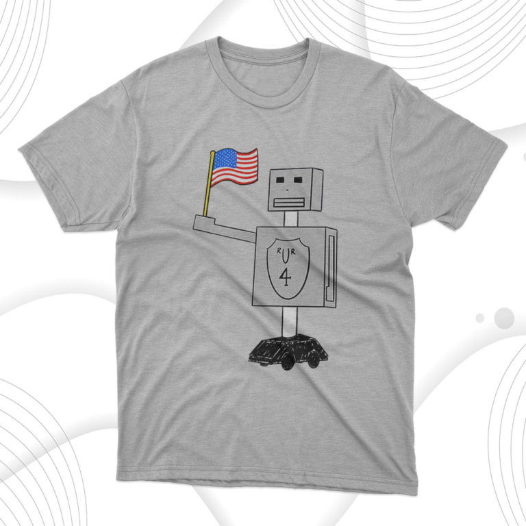 4 Of July – Robot Flag T-Shirt & Hoodie