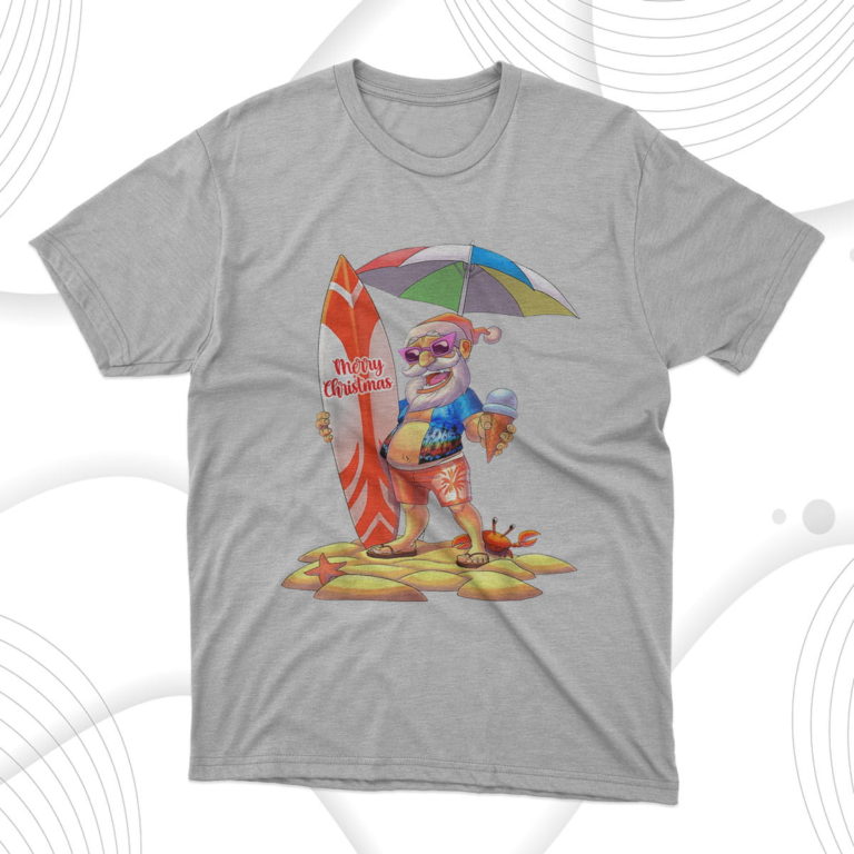 Christmas In July Surfer Santa Hawaiian Family Matching Boys T-Shirt & Hoodie