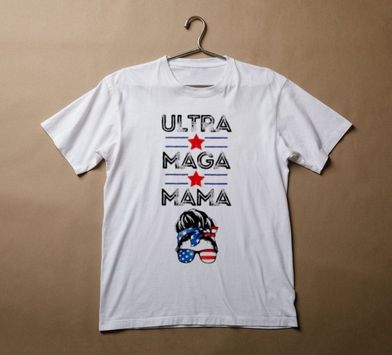 Ultra Maga Mama Proud Trump Supporter Girl Messy Bun 2024 T-Shirt, Hoodie